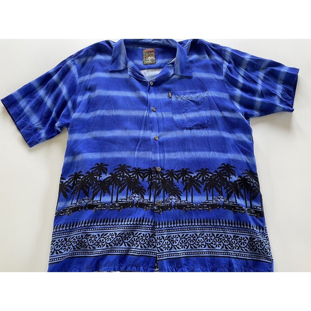 Pineapple Connection Button Up Hawaiian Classic Car Shirt Size Xl